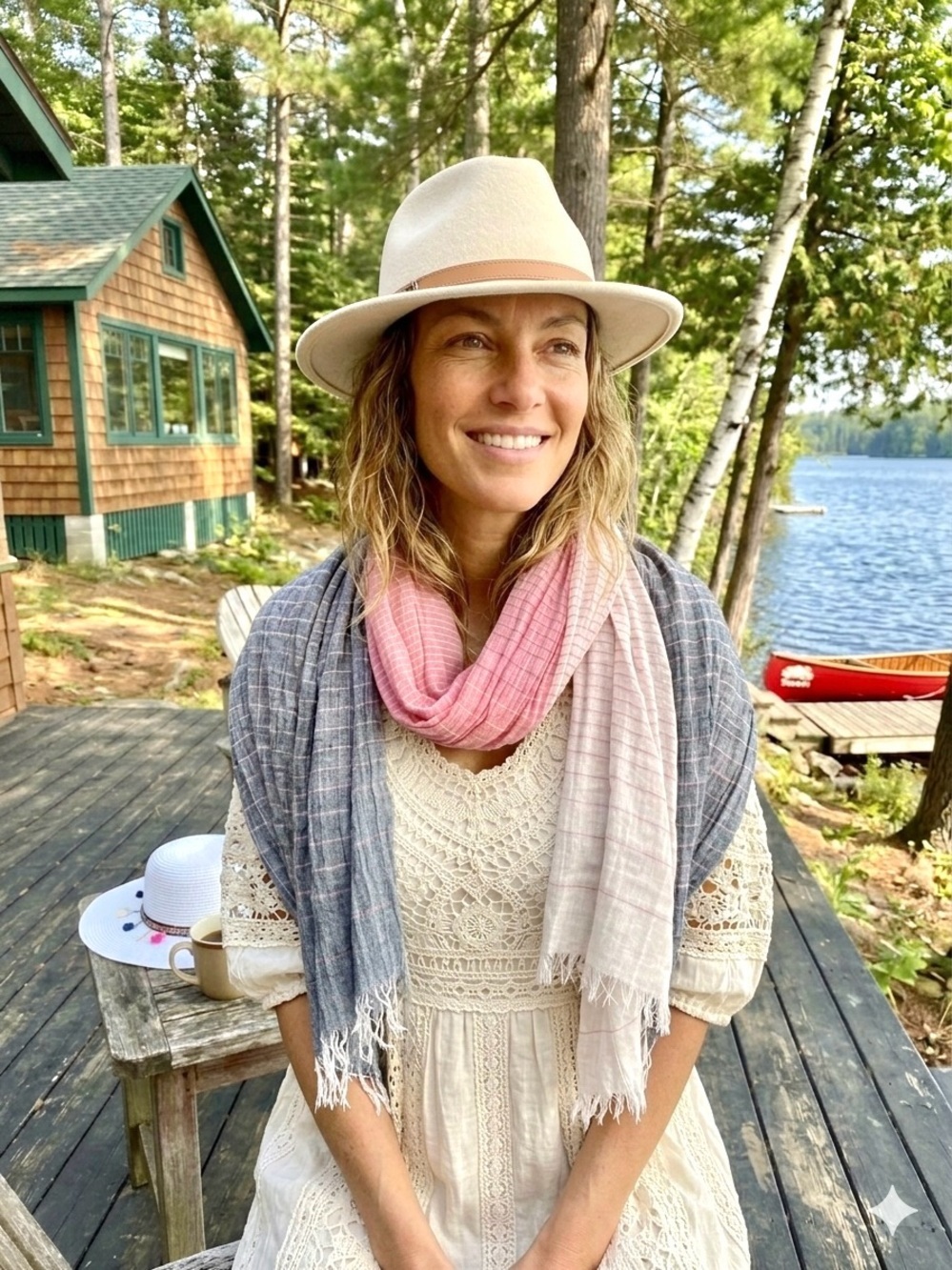 Ombre ROOTS gauzy Pink to Gray Lightweight Scarf w resort vacay beach vibe